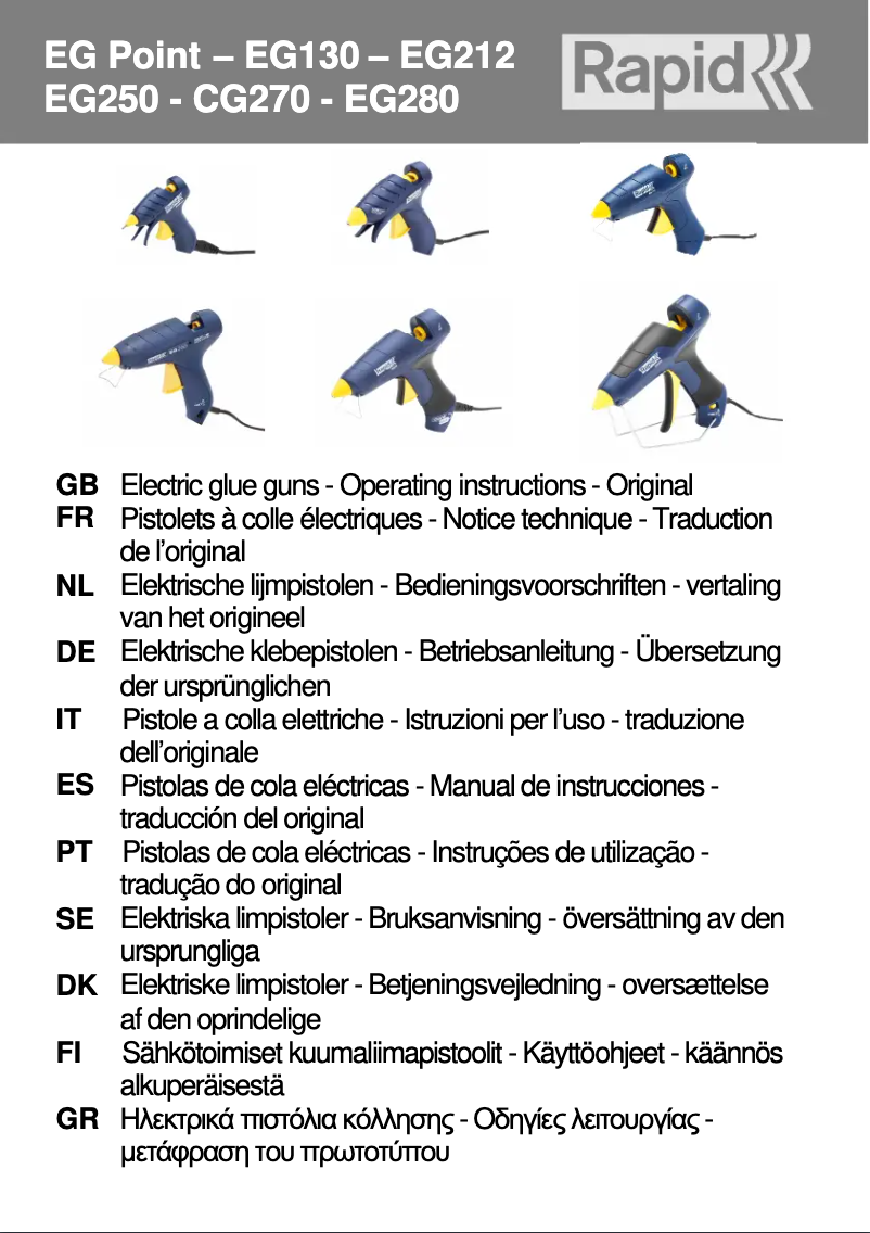 Page 1 de la notice Manuel utilisateur Rapid EG Point EG250