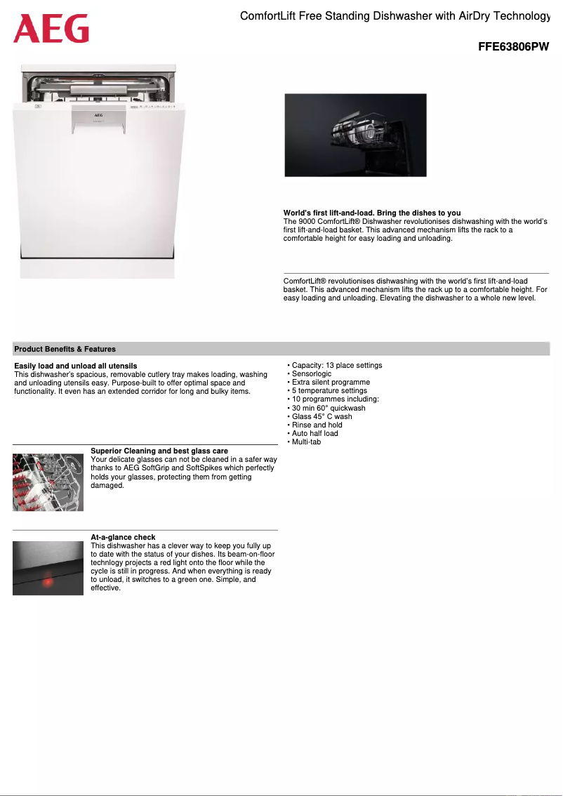 Image de la première page du manuel de l'appareil FFE63806PW