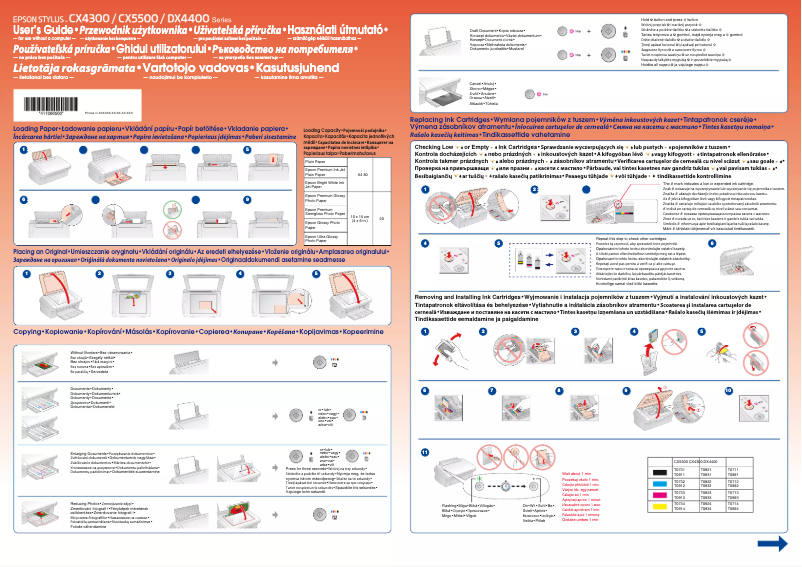 Page 1 de la notice Manuel utilisateur Epson Stylus DX4450