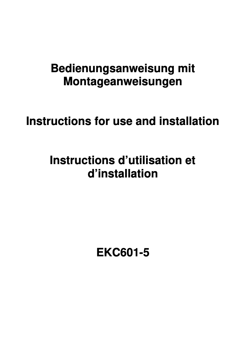 Page 1 de la notice Manuel utilisateur Exquisit EKC 601-5