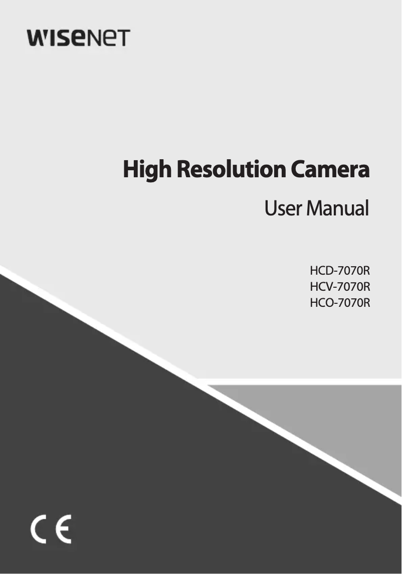Page n°1 - Manuel utilisateur Wisenet HCV-7070R