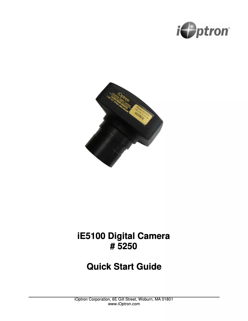 Page 1 de la notice Manuel utilisateur iOptron iE5100