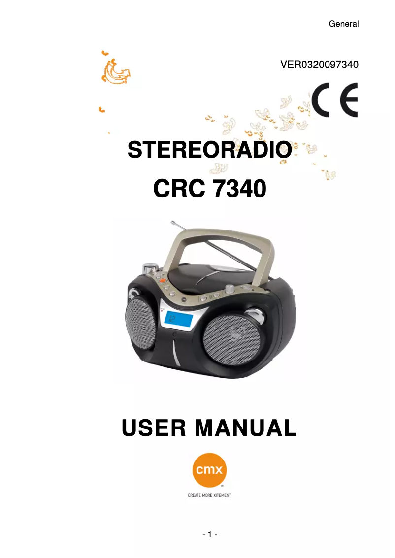 Image de la première page du manuel de l'appareil CRC 7340