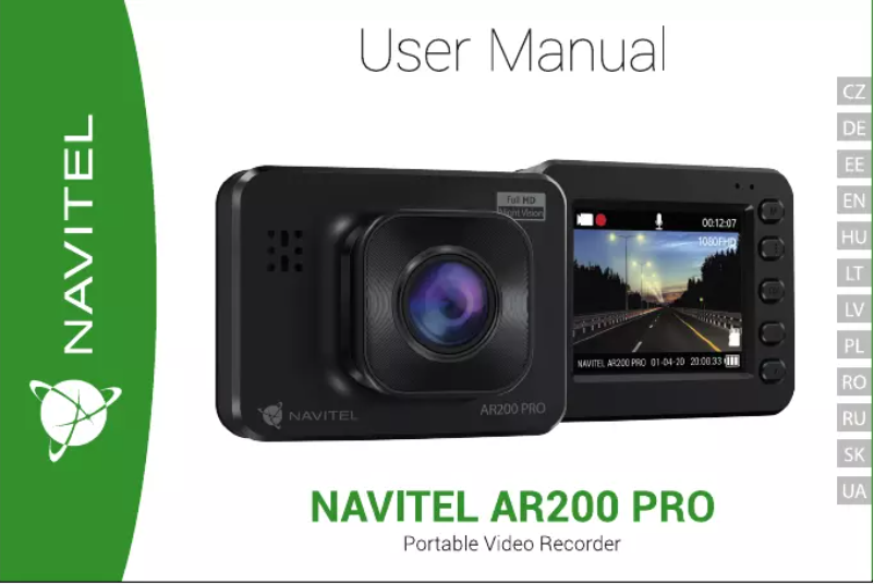 Page n°1 - Manuel utilisateur Navitel AR200 PRO