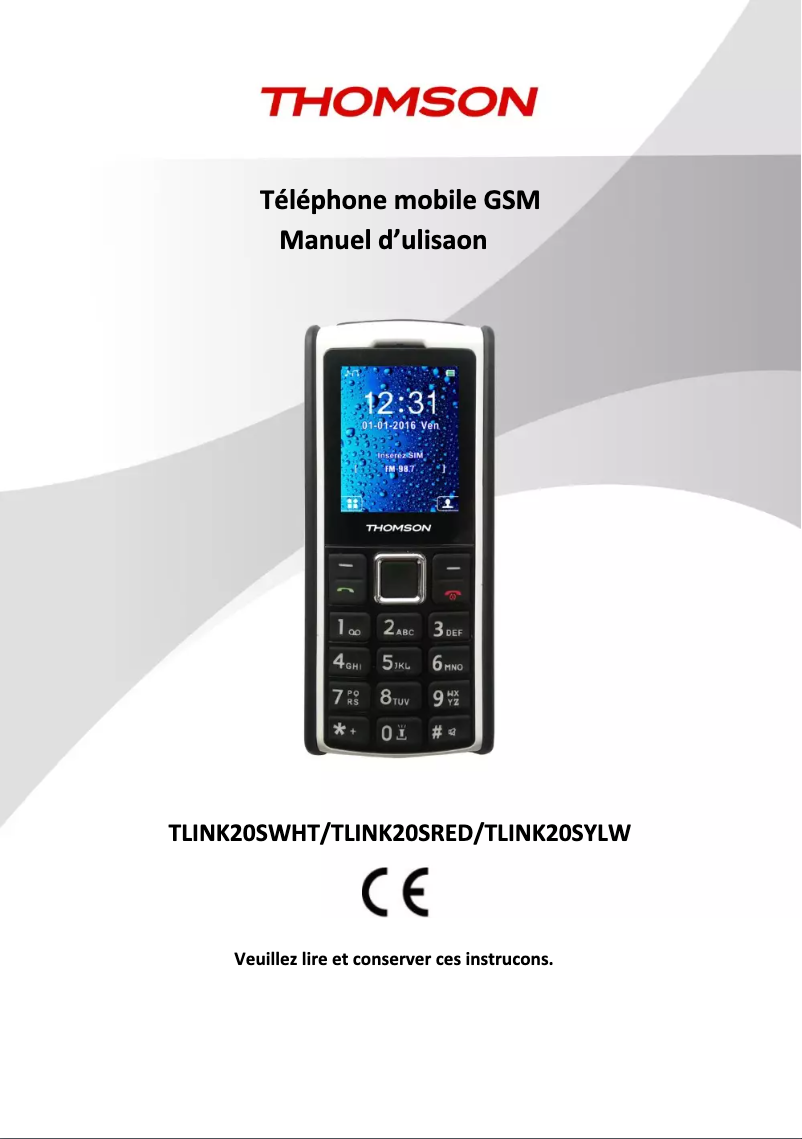 Image de la première page du manuel de l'appareil Tlink 20S