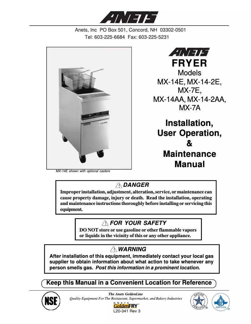 Image de la première page du manuel de l'appareil MX-14D
