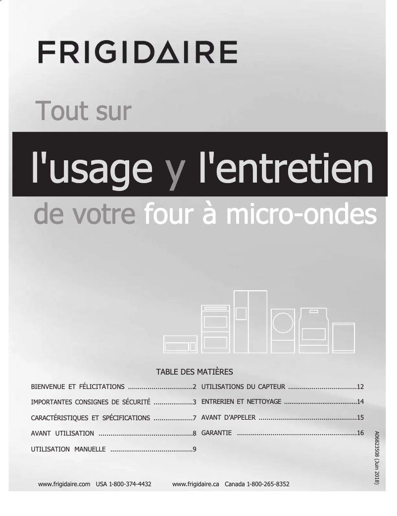 Page n°1 - Manuel utilisateur Frigidaire FPMO227NUF