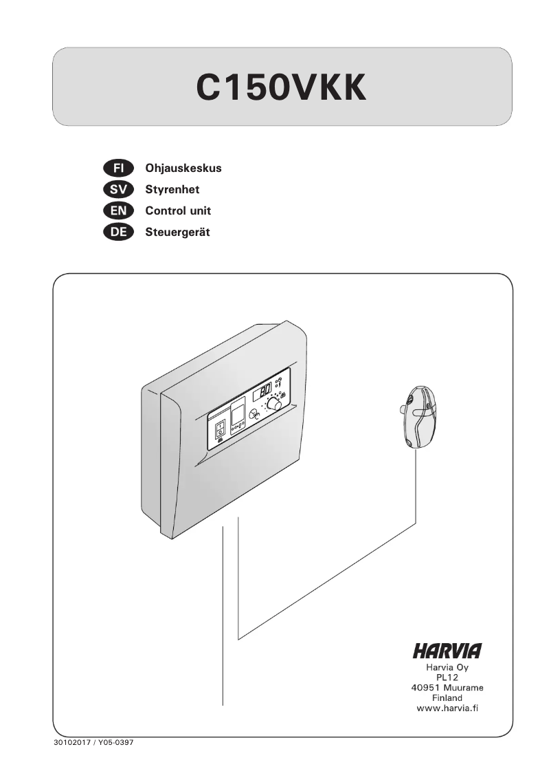 Page n°1 - Manuel utilisateur Harvia C150VKK
