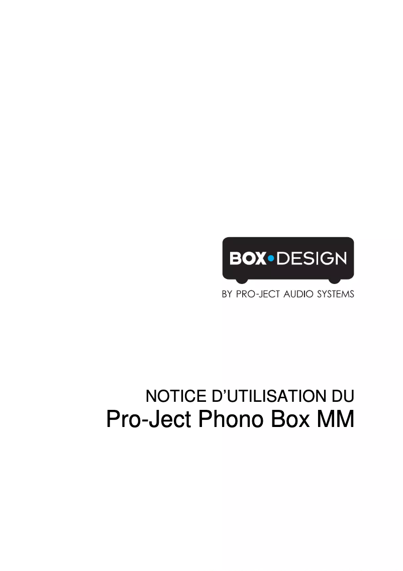 Page n°1 - Manuel utilisateur Pro-Ject Phono Box MM