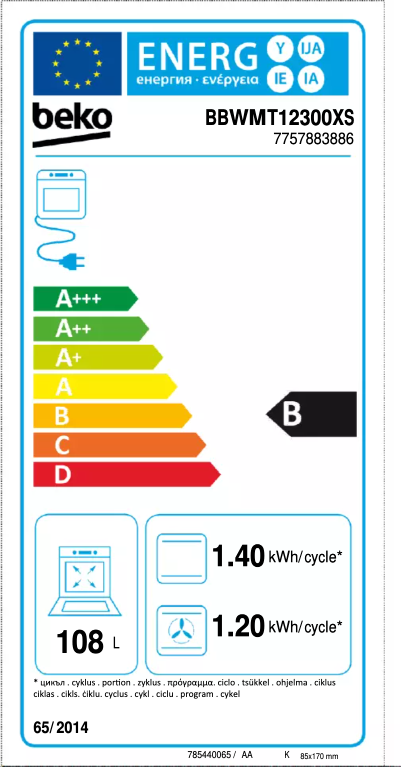 Image de la première page du manuel de l'appareil BBWMT12300XS