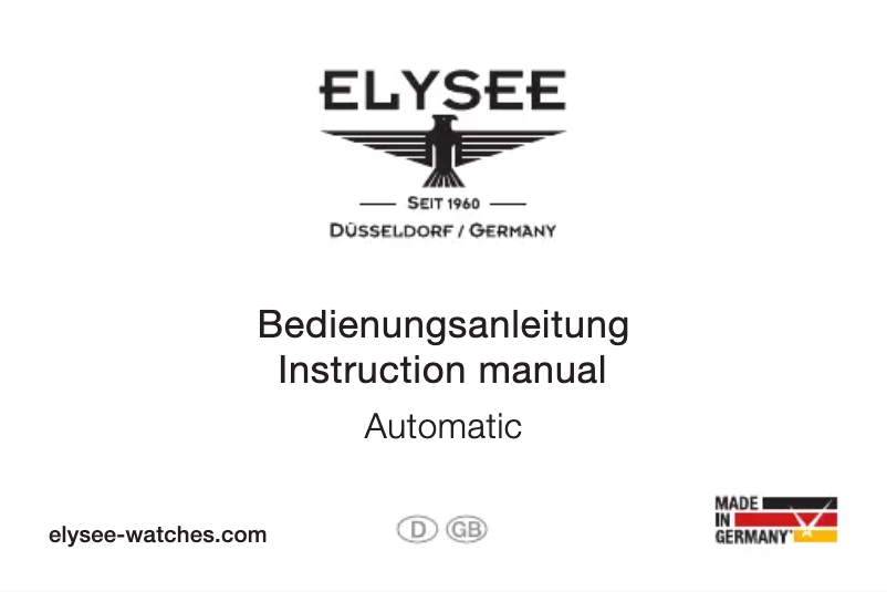 Page 1 de la notice Manuel utilisateur Elysee Priamos 77017B