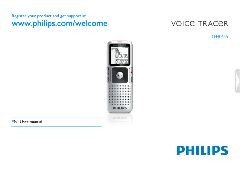 Page n°1 - Manuel utilisateur Philips Voice Tracer LFH655