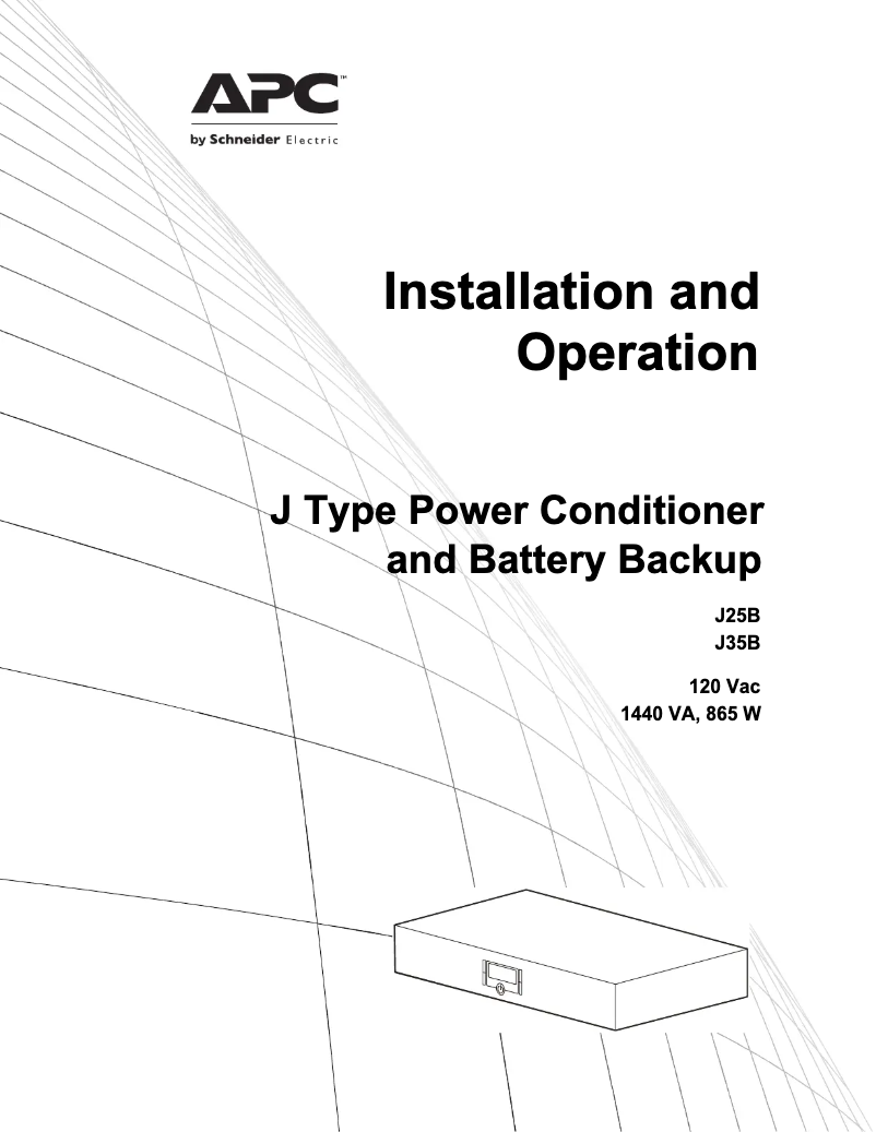 Page 1 de la notice Manuel utilisateur APC J25B