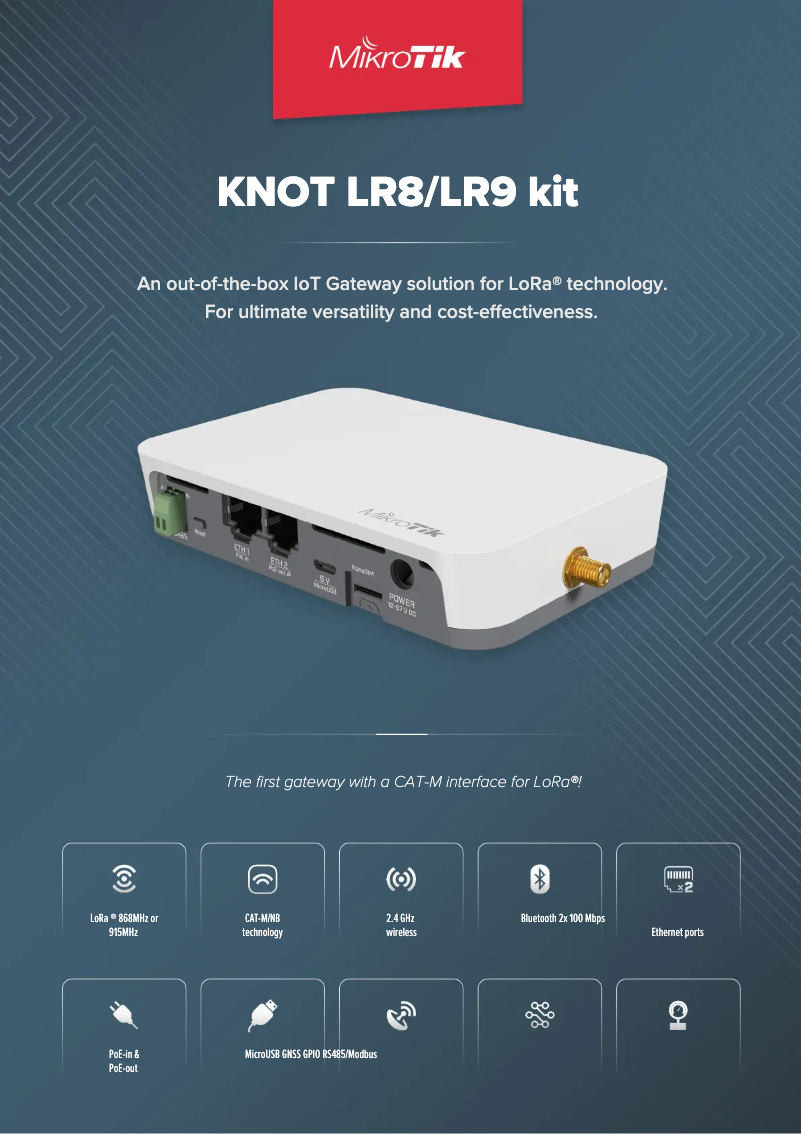 Imagen de la primera página del manual del dispositivo KNOT LR9 kit