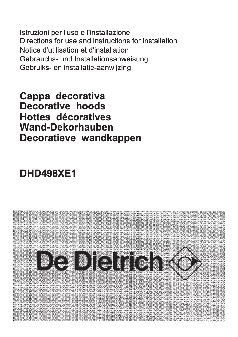 Page 1 of the manual User Manual De Dietrich DHD498XE1