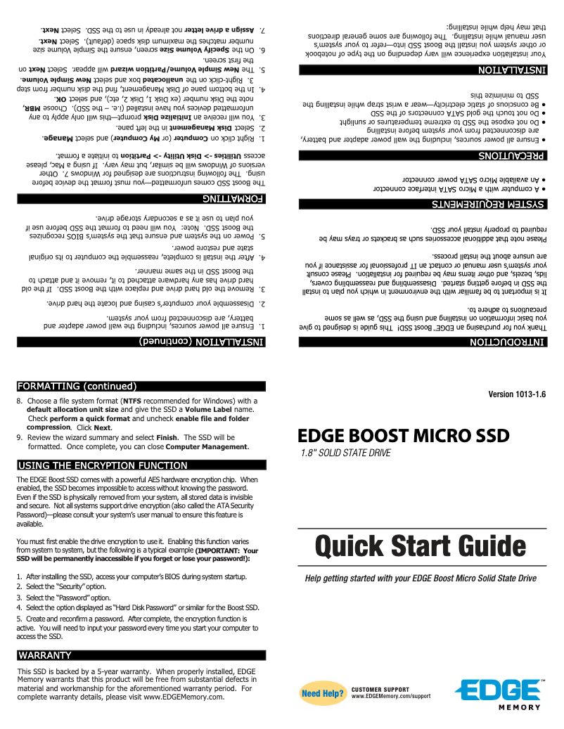 Page n°1 - Manuel utilisateur Edge Boost Pro Micro