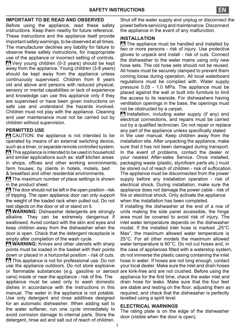 Image de la première page du manuel de l'appareil DFE 1B19 14