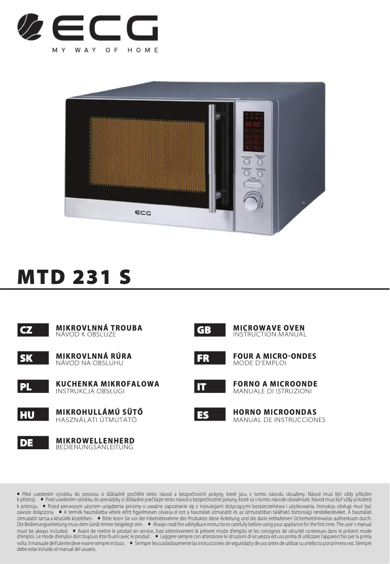 Página 1 del manual Manual de usuario ECG MTD 231 S