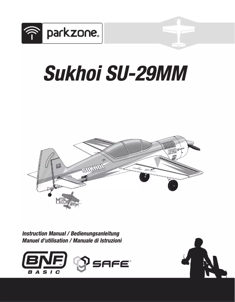 Page 1 de la notice Manuel utilisateur ParkZone Sukhoi SU-29MM