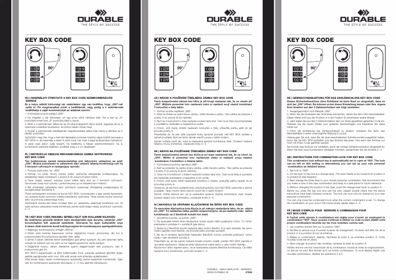 Image de la première page du manuel de l'appareil KEY BOX CODE 54