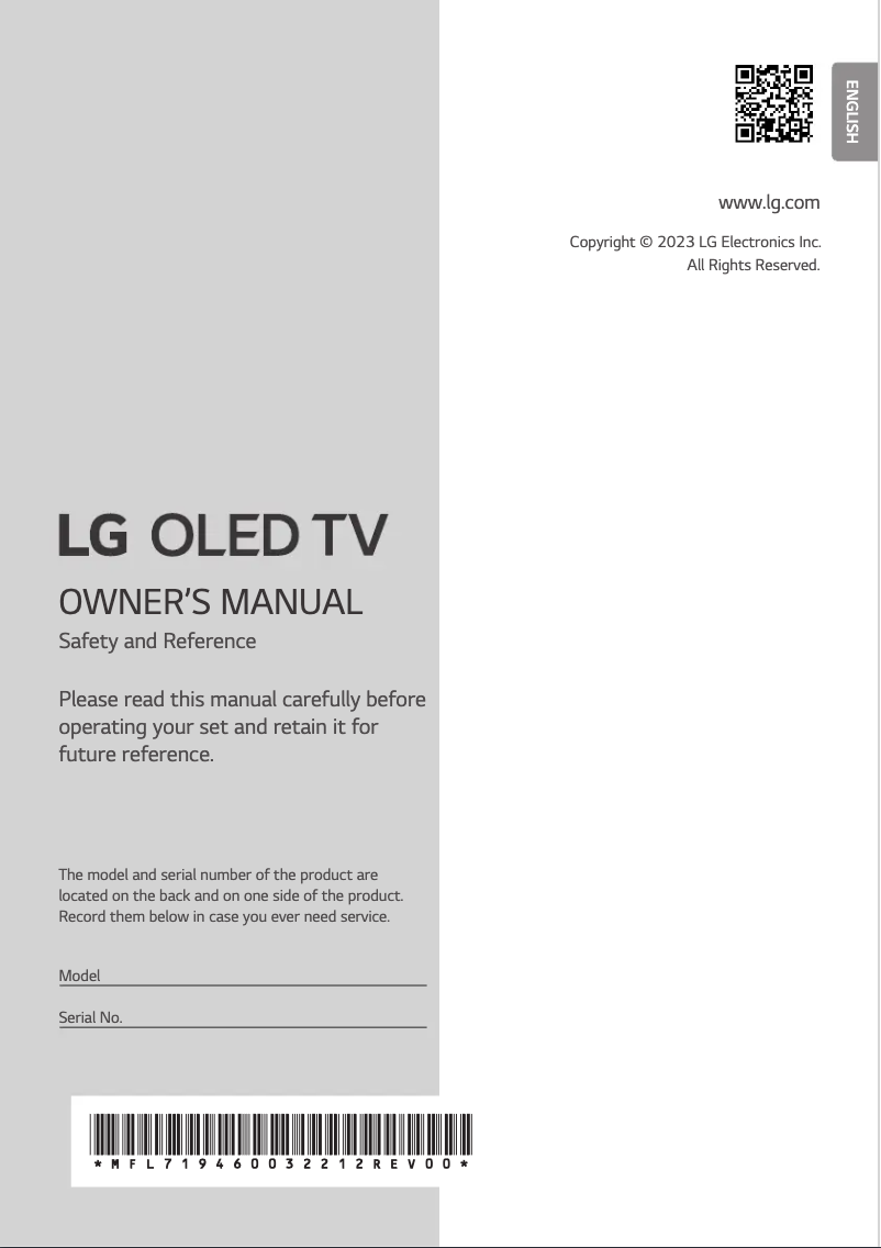 Page n°1 - Manuel utilisateur LG OLED77C34LA