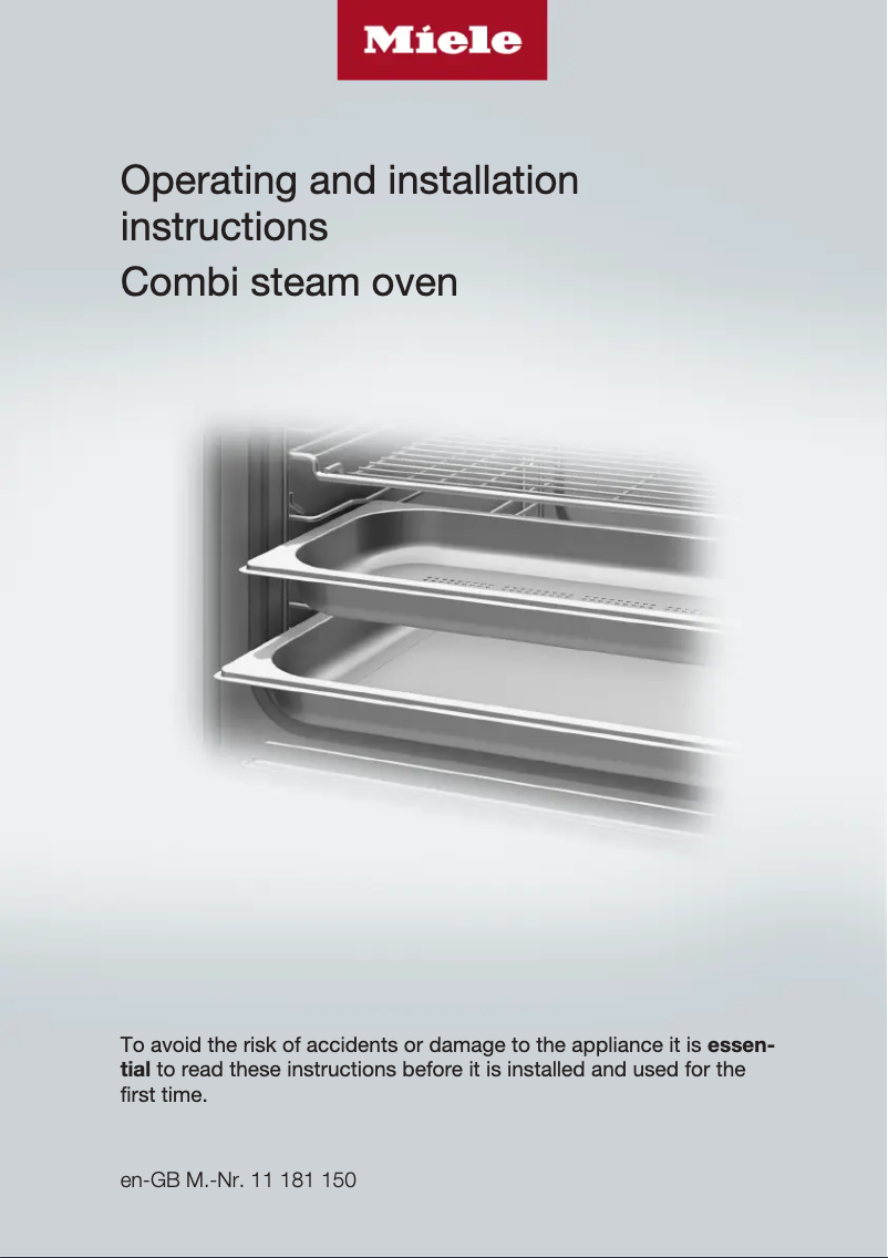 Page n°1 - Guide d'installation Miele DGC 7845