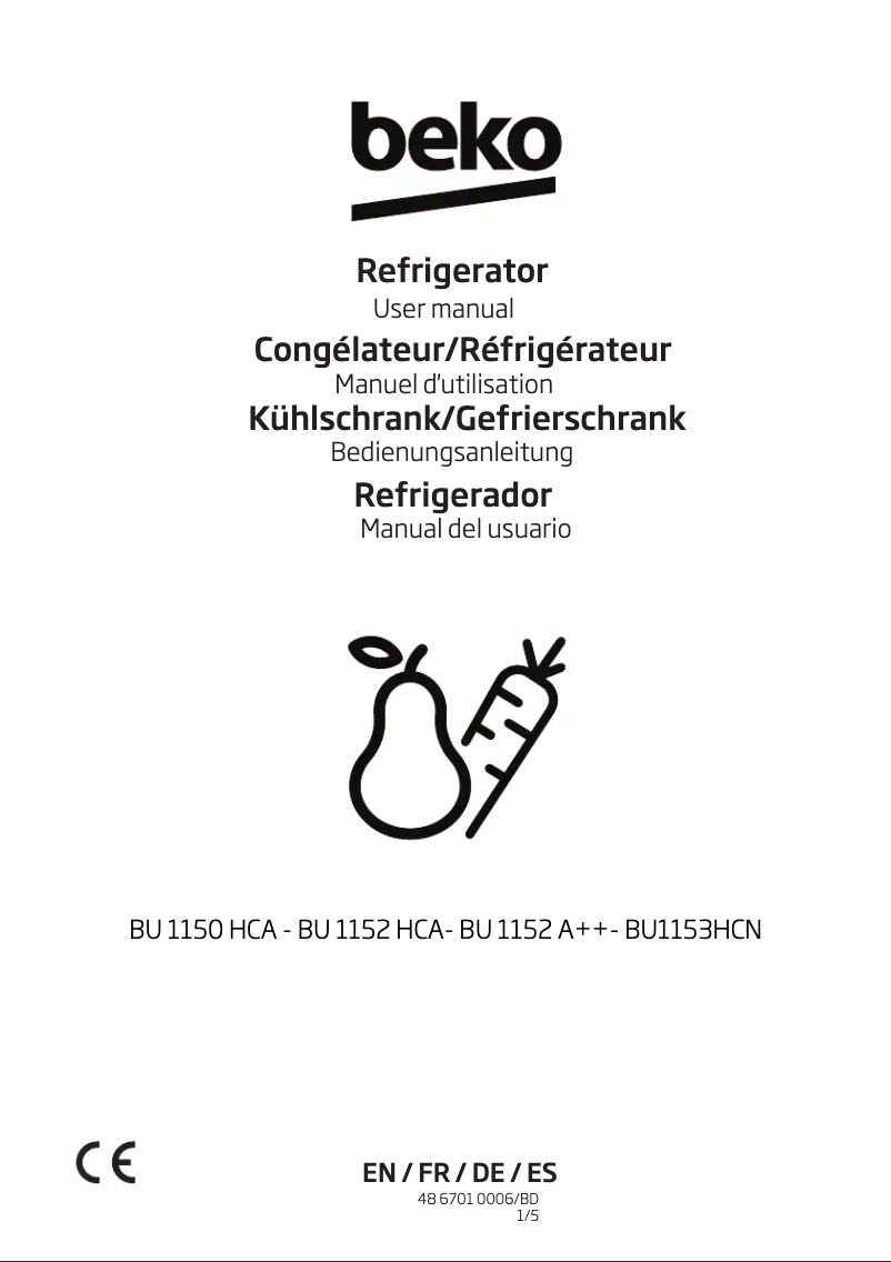 Image de la première page du manuel de l'appareil BU1153HCN