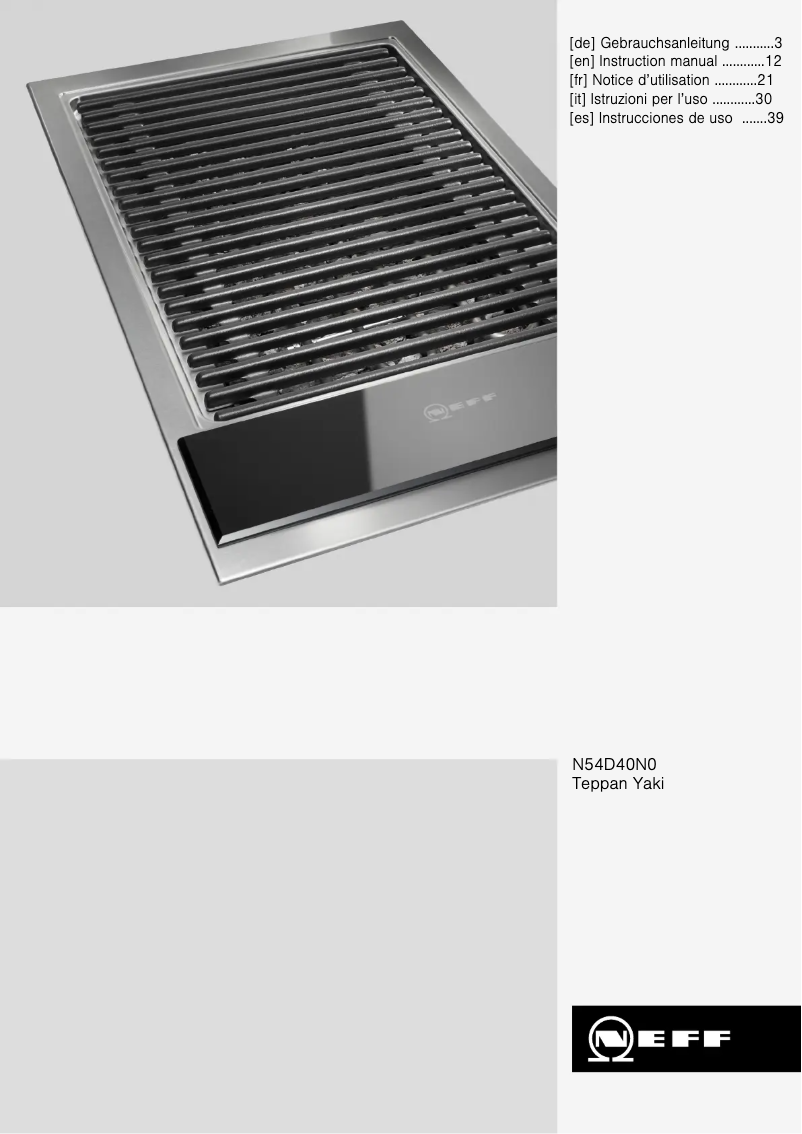 Page n°1 - Manuel utilisateur Neff N54D40N0