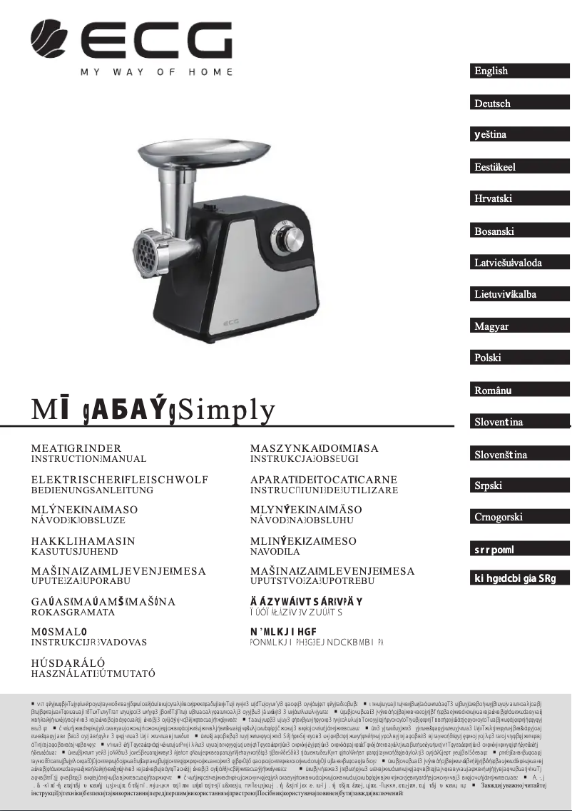 Page 1 de la notice Manuel utilisateur ECG MG 1310 Simply
