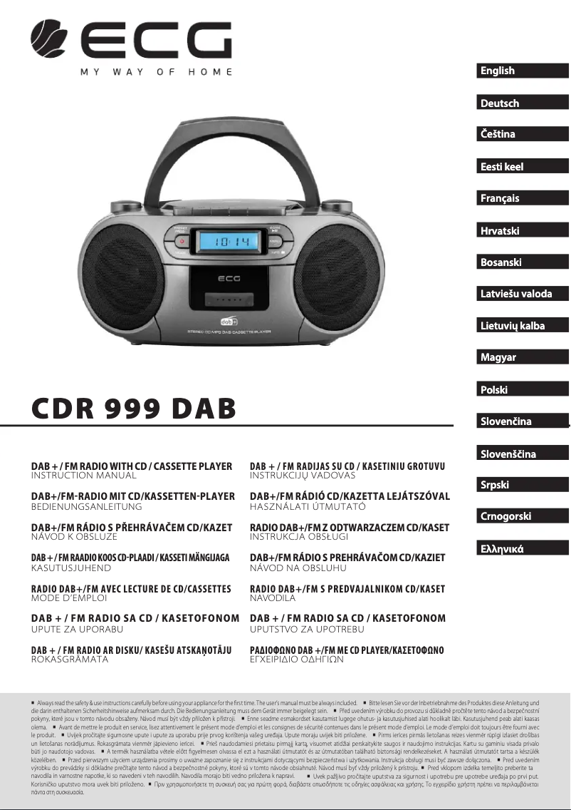 Image de la première page du manuel de l'appareil CDR 999 DAB