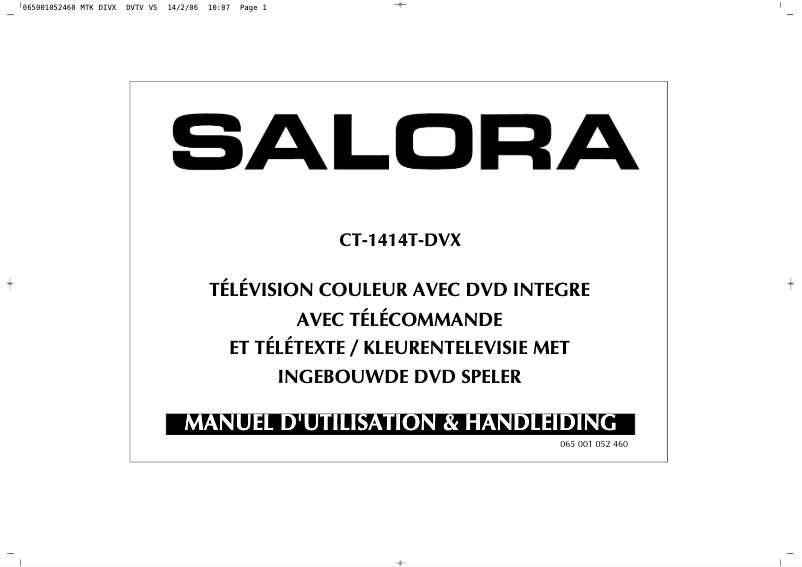 Page 1 de la notice Manuel utilisateur Salora CT-1414T-DVX