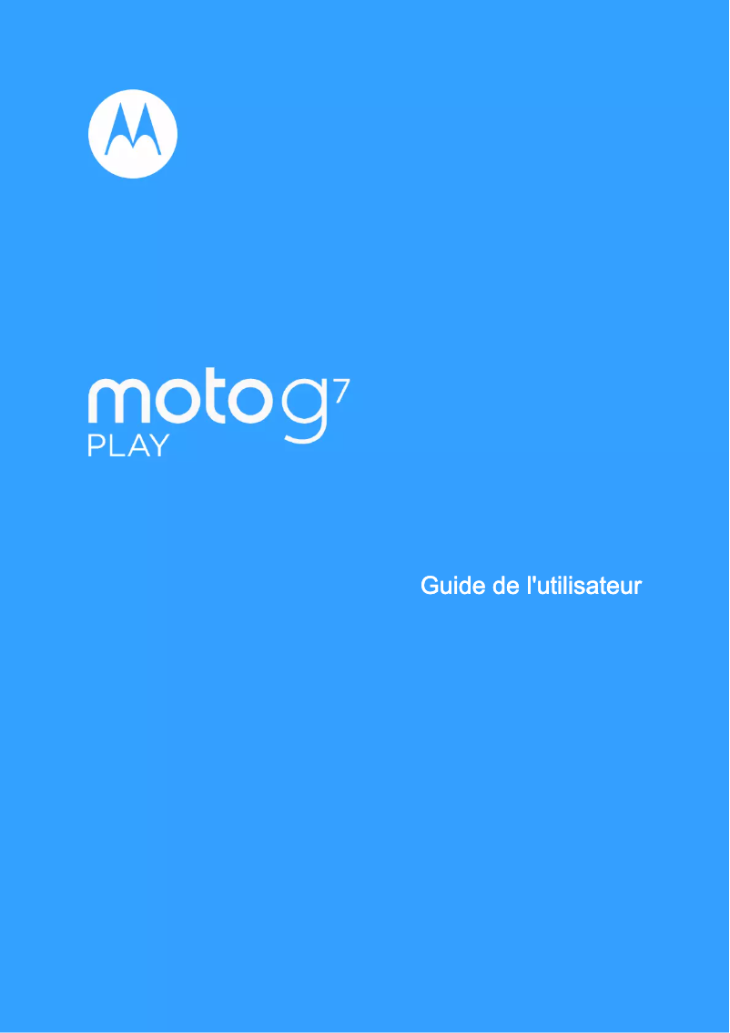 Page 1 de la notice Manuel utilisateur Motorola Moto G7 Play