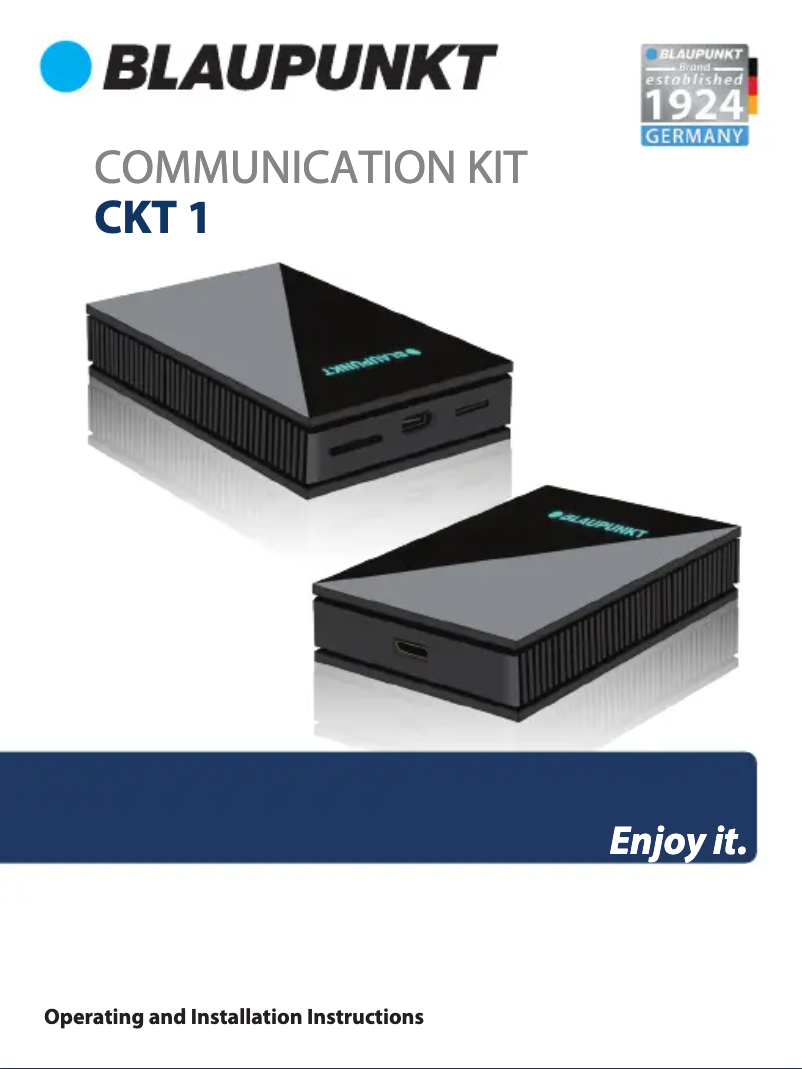 Page n°1 - Manuel utilisateur Blaupunkt CKT 1