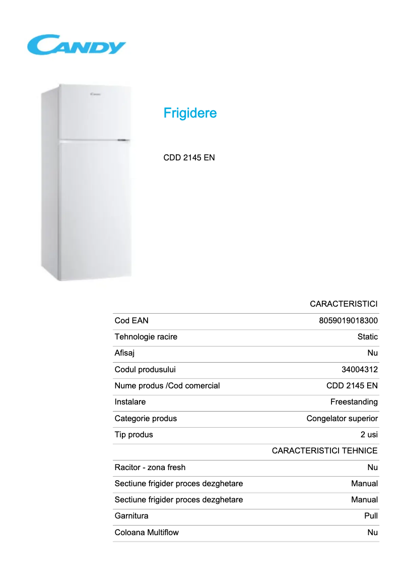 Image de la première page du manuel de l'appareil CDD 2145 EN