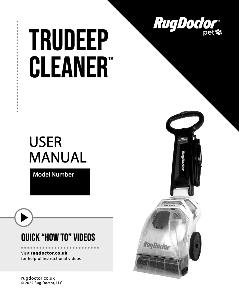 Image de la première page du manuel de l'appareil TruDeep Cleaner