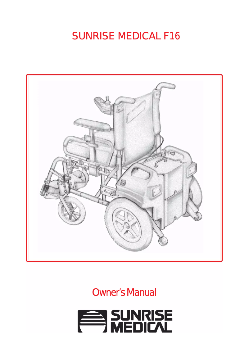 Page 1 de la notice Manuel utilisateur Sunrise Medical F16