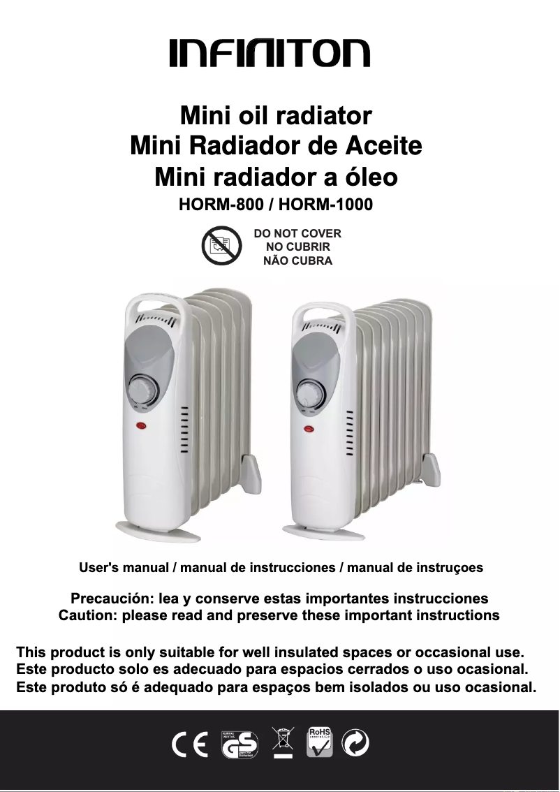 Page 1 de la notice Manuel utilisateur Infiniton HORM-800