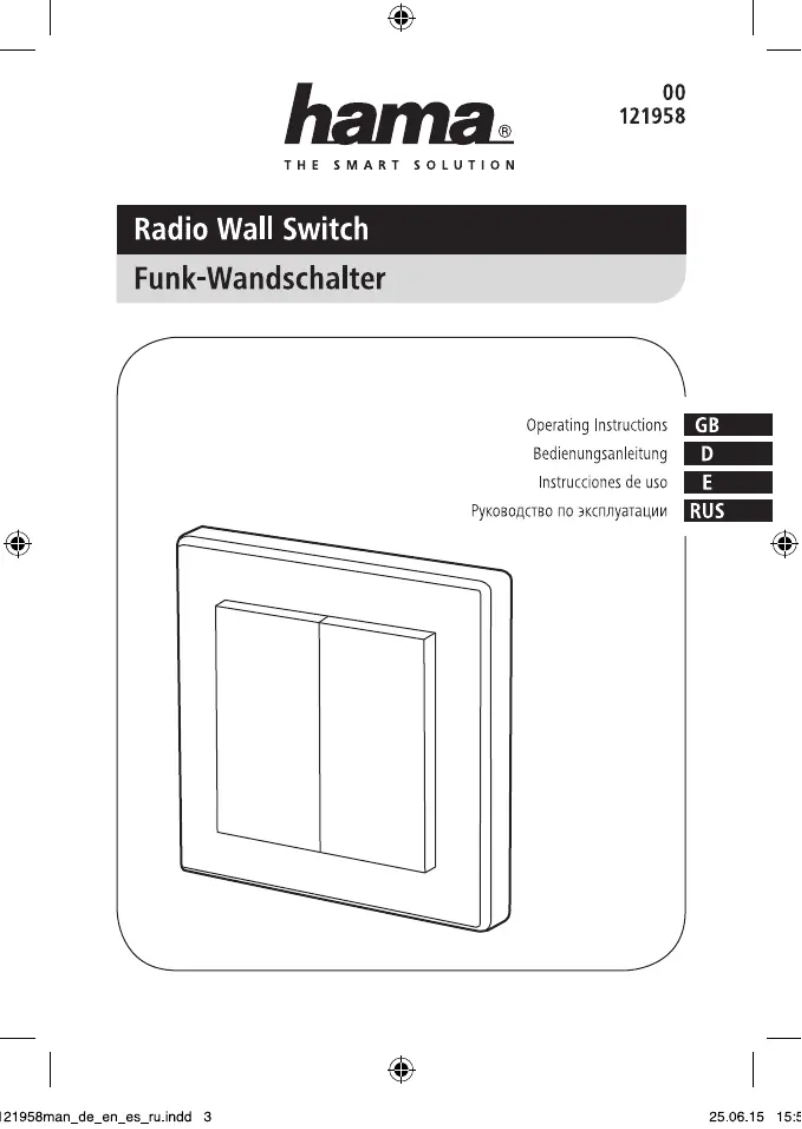 Page n°1 - Manuel utilisateur Hama Radio Wall switch