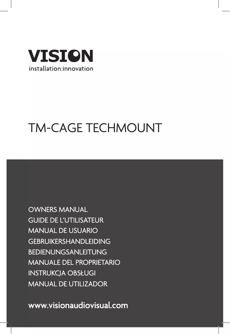 Página 1 del manual Manual de usuario Vision TM-CAGE100