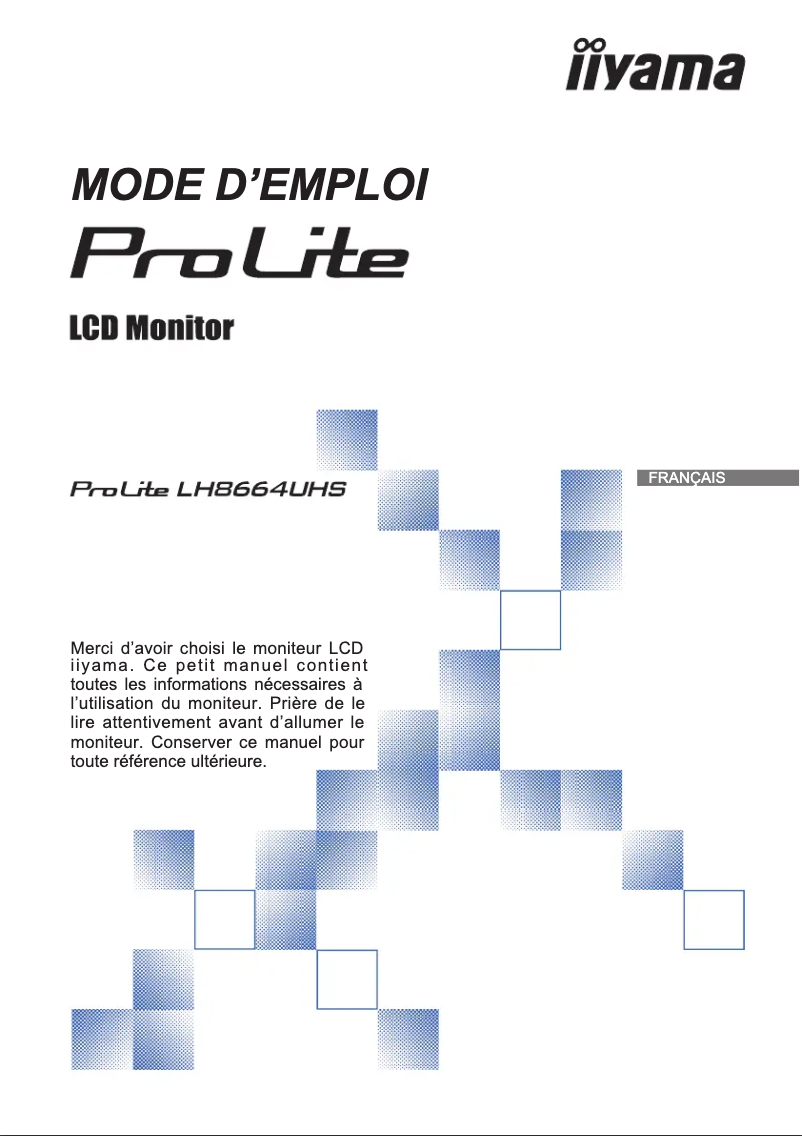 Page 1 de la notice Manuel utilisateur Iiyama ProLite LH8664UHS