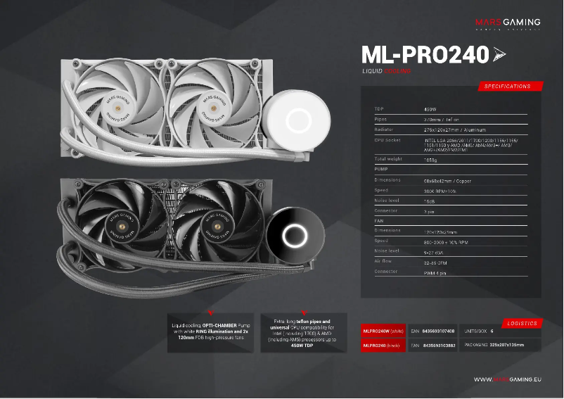 Page n°1 - Fiche technique Mars Gaming ML-PRO240