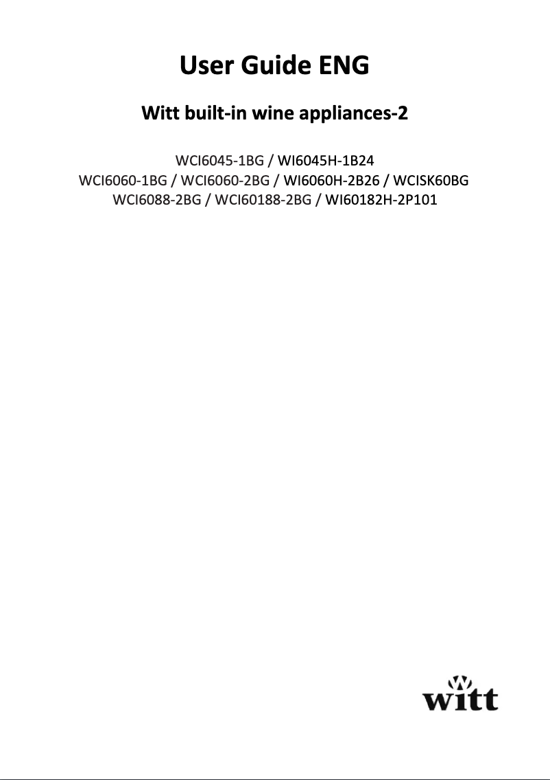 Page n°1 - Manuel utilisateur Ecotronic WCI60188-2BG