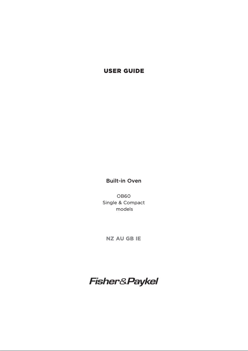 Page 1 de la notice Manuel utilisateur Fisher & Paykel OB60NC9DEX1