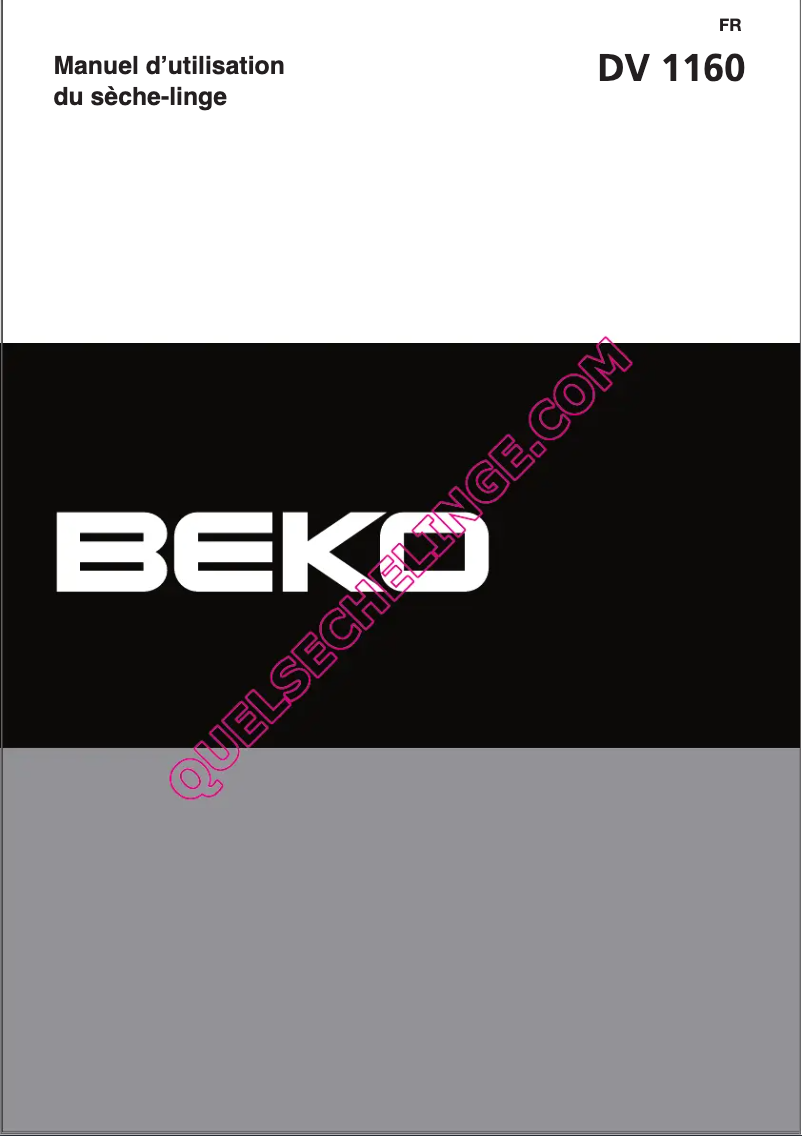 Page 1 de la notice Manuel utilisateur Beko DV1160