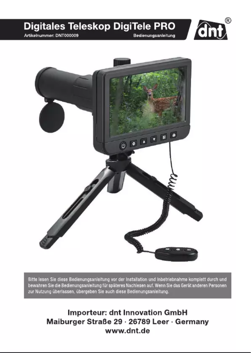 Page n°1 - Manuel utilisateur dnt DigiTele PRO