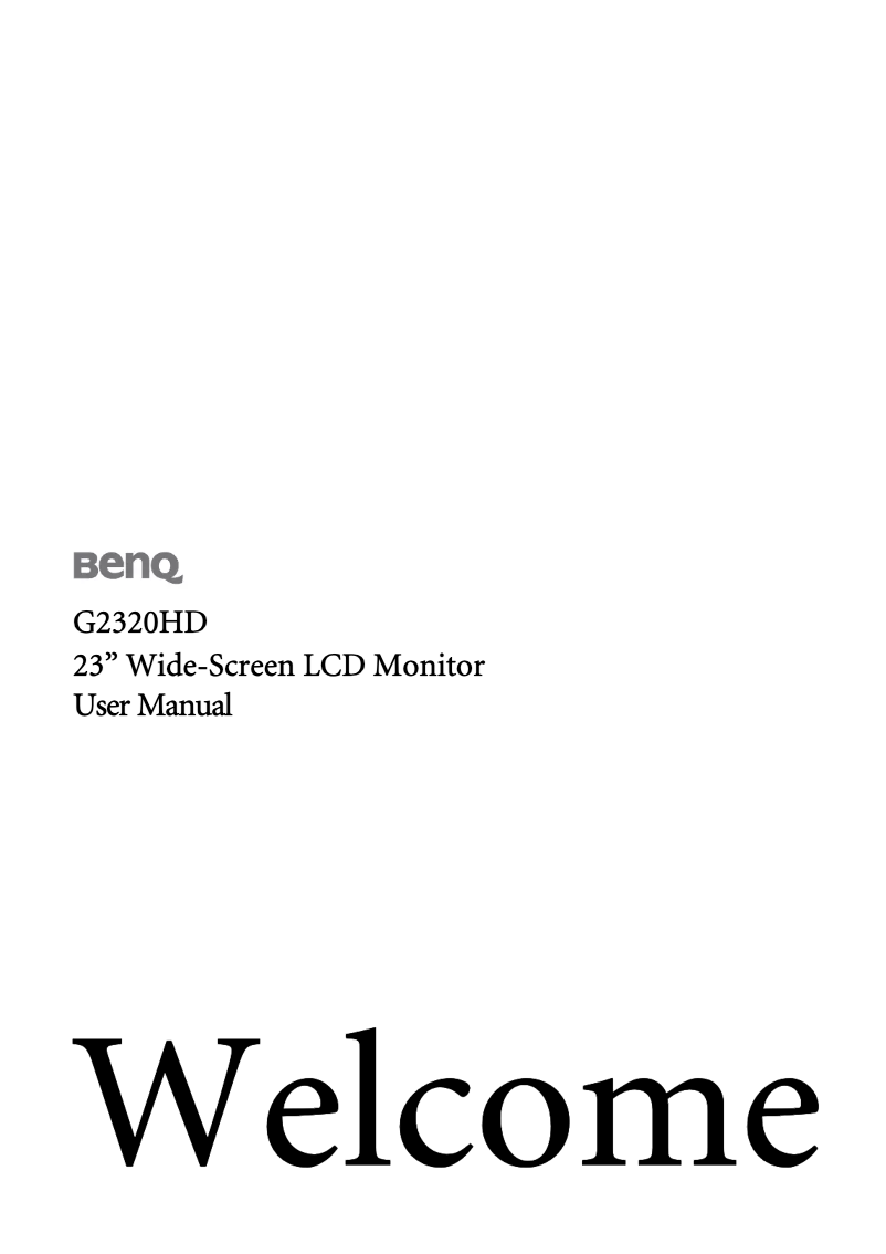 Page n°1 - Manuel utilisateur BenQ G2320HD