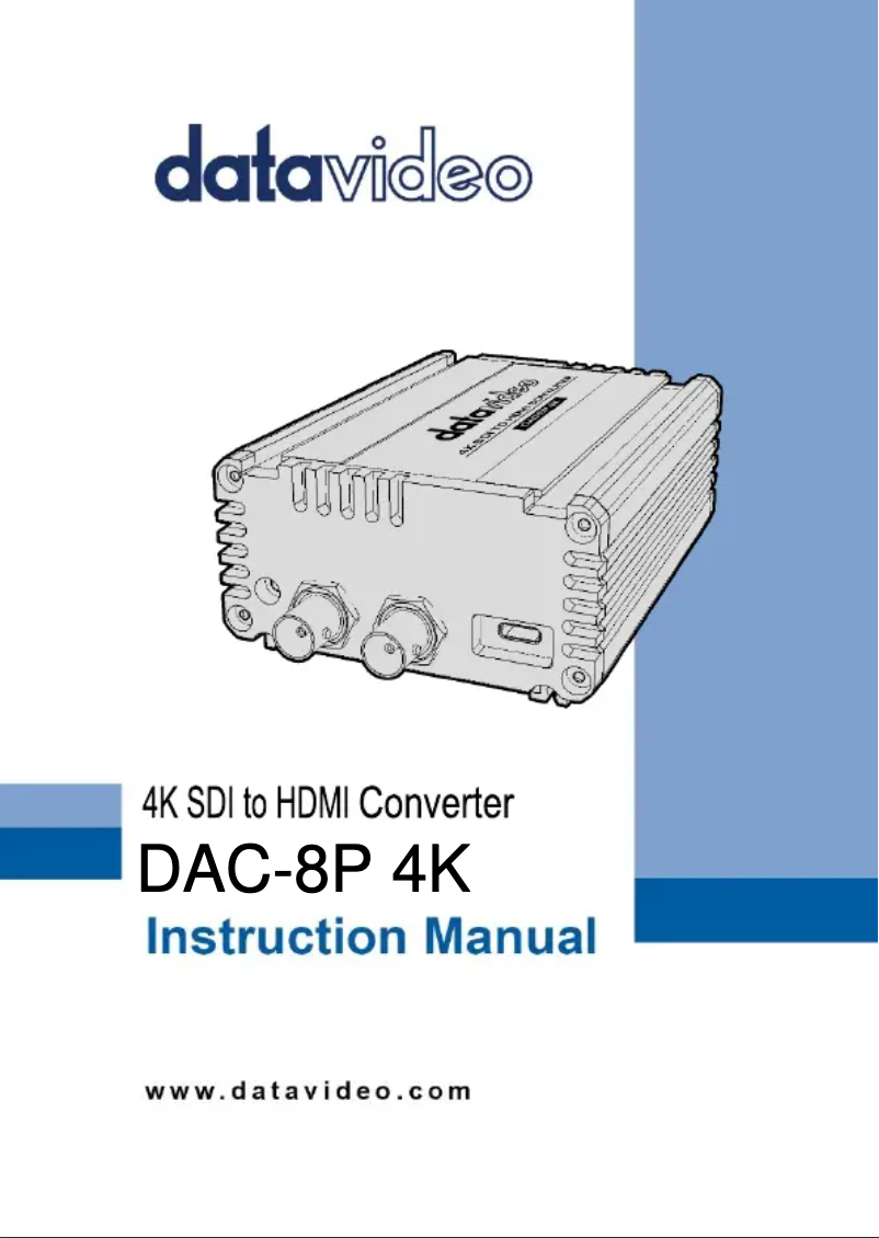 Page n°1 - Manuel utilisateur DataVideo DAC-8P 4K
