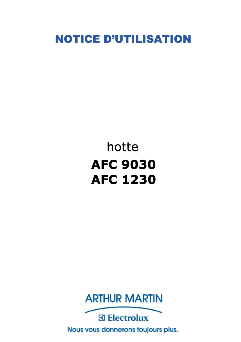 Página 1 del manual Manual de usuario Arthur Martin-Electrolux AFC1230W