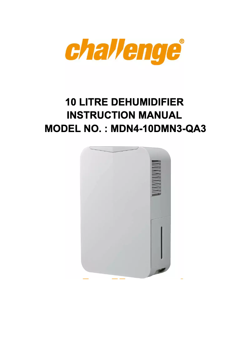 Page 1 de la notice Manuel utilisateur Challenge MDN4-10DMN3-QA3