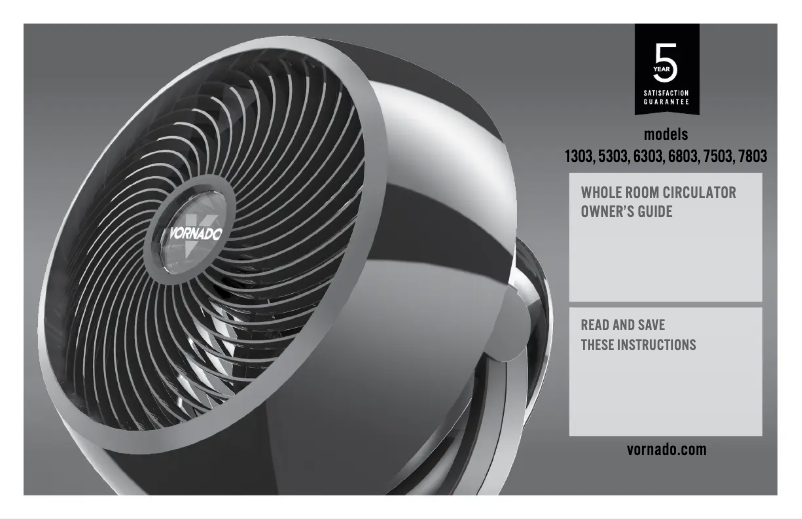 Page 1 de la notice Manuel utilisateur Vornado 7803